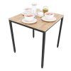 Bàn ăn vuông 70x70cm gỗ cao su chân sắt lắp ráp BA68041