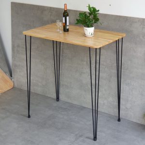 Bàn bar chữ nhật 80x60cm chân sắt Hairpin sơn tĩnh điện BB025