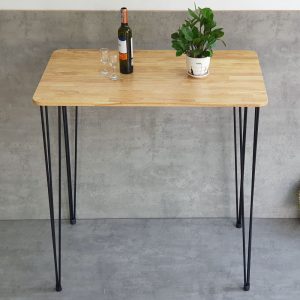 Bàn bar chữ nhật 80x60cm chân sắt Hairpin sơn tĩnh điện BB025