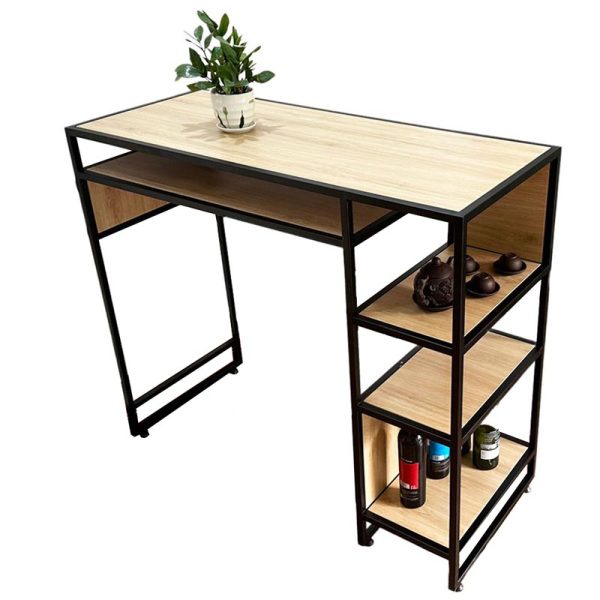 Bàn bar kết hợp kệ gỗ Plywood chân sắt BB015