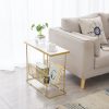 Bàn bên sofa mặt đá khung sắt SST017