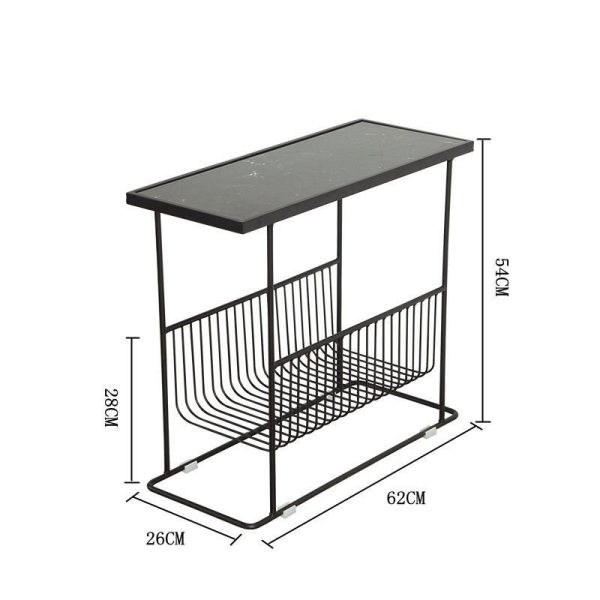 Bàn bên sofa mặt đá khung sắt SST017