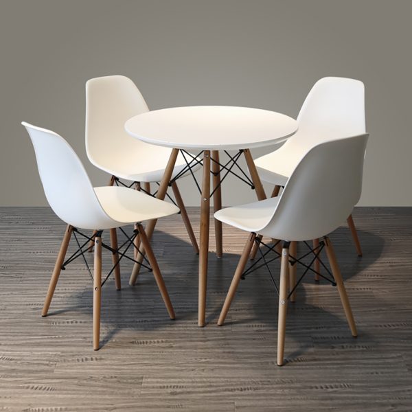 Bàn cafe Eames tròn 60cm màu trắng hoặc đen CFD68017