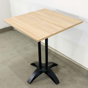 Bàn cafe vuông gỗ Plywood chân sắt chữ thập cong CFD68068