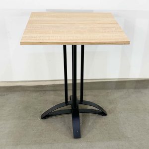 Bàn cafe vuông gỗ Plywood chân sắt chữ thập cong CFD68068
