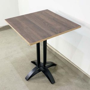 Bàn cafe vuông gỗ Plywood chân sắt chữ thập cong CFD68068