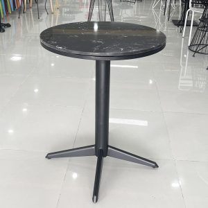 Bàn cafe tròn 60cm mặt đá đen chân sắt sơn tĩnh điện CFD68073