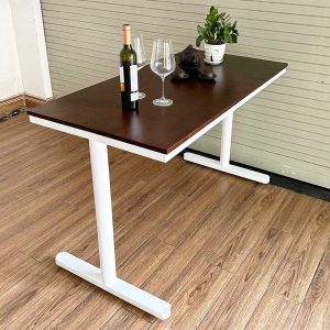 Bàn chữ nhật Cafe, nhà hàng gỗ tự nhiên chân sắt CFD68157