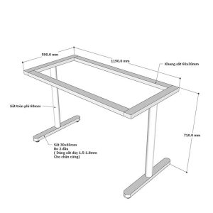 Bàn chữ nhật Cafe, nhà hàng gỗ tự nhiên chân sắt CFD68157