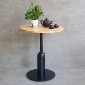 Bàn cafe tròn 60cm mặt gỗ chân sắt CFD68145