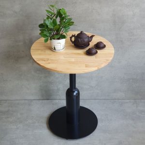 Bàn cafe tròn 60cm mặt gỗ chân sắt CFD68145