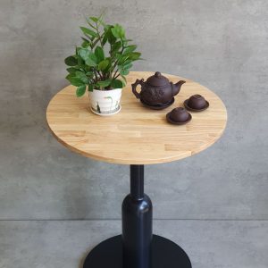 Bàn cafe tròn 60cm mặt gỗ chân sắt CFD68145