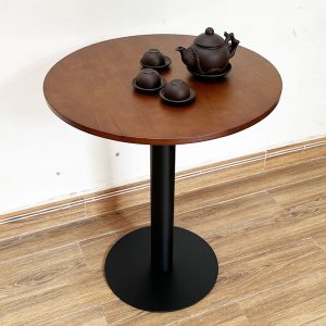 Bàn cafe tròn 60cm mặt gỗ chân sắt đế tròn CFD68097