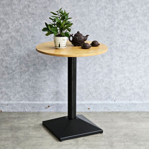 Bàn cafe tròn 60cm chân sắt mặt gỗ cao su CFD68209