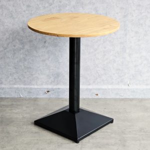 Bàn cafe tròn 60cm chân sắt mặt gỗ cao su CFD68209