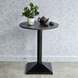 Bàn cafe tròn 60cm chân sắt mặt gỗ cao su CFD68209