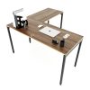 Bàn chữ L mặt bàn chính 140cm gỗ Plywood chân sắt hệ SLEAN HBSL017