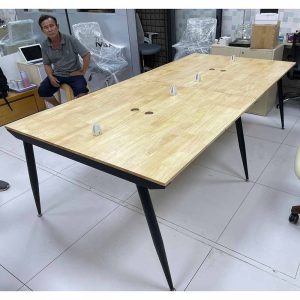 Bàn cụm 4 chỗ 120x240cm hệ CONE chân sắt lắp ráp