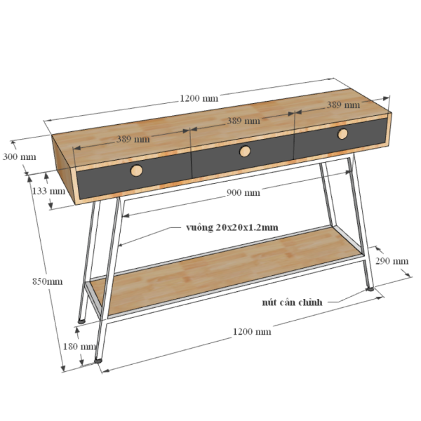 Bàn Console 1m2 Gỗ Tự Nhiên TK182