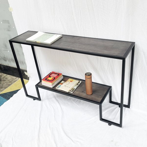 Bàn console, bàn trang trí 2 tầng gỗ màu nâu lau CST004