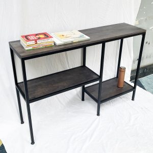 Bàn trang trí, bàn console 2 tầng gỗ màu nâu lau độc đáo CST012