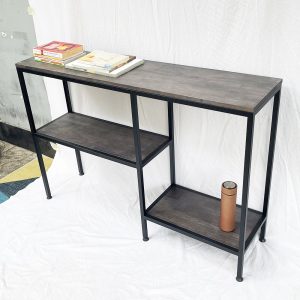 Bàn trang trí, bàn console 2 tầng gỗ màu nâu lau độc đáo CST012