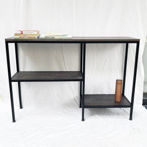 Bàn trang trí, bàn console 2 tầng gỗ màu nâu lau độc đáo CST012