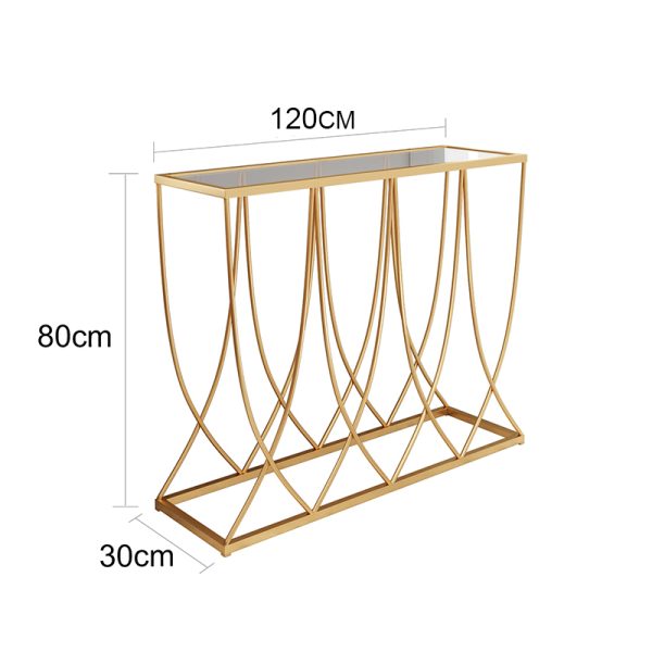 Bàn console bàn trang trí CICI mặt kính chân sắt CST033
