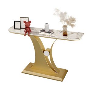 Bàn console 120x30x85cm mặt đá ceramic chân sắt CST082