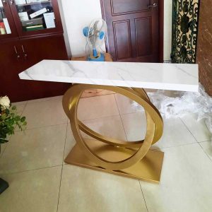 Bàn Console trang trí mặt đá khung sắt CST030