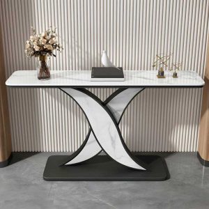 Bàn console 120x30x85cm mặt đá ceramic chân sắt CST083