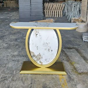 Bàn Console 120x30x85cm chân sắt mặt đá Ceramic CST065