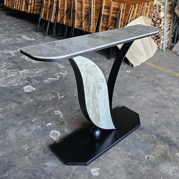 Bàn console 120x30x85cm mặt đá ceramic chân sắt CST077