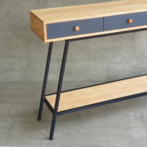 Bàn trang trí console 120x30x85cm có ngăn kéo chân sắt CST062