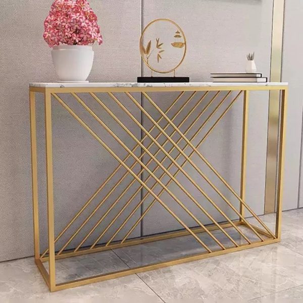 Bàn trang trí GAVI mặt đá khung sắt CST042