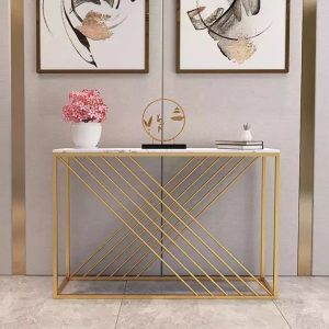Bàn trang trí GAVI mặt đá khung sắt CST042