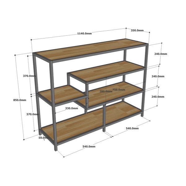 Bàn console trang trí gỗ cao su khung sắt CST047