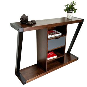 Bàn console bàn trang trí mặt gỗ khung sắt CST049