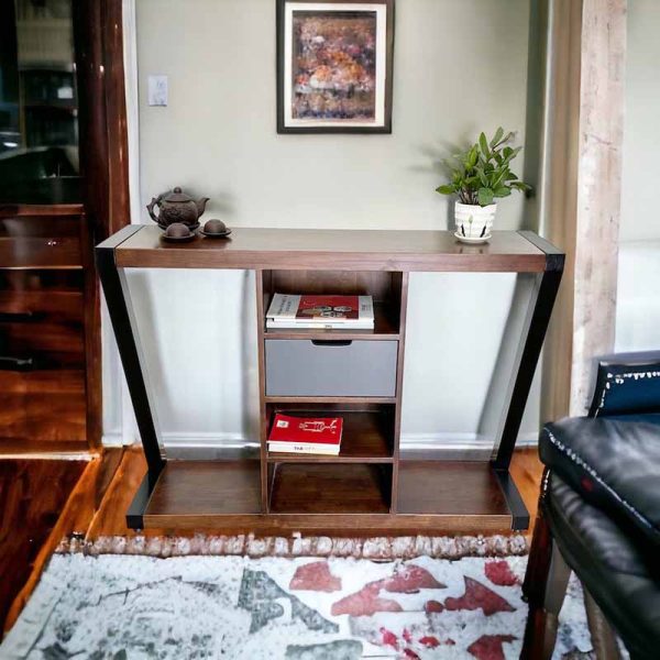 Bàn console bàn trang trí mặt gỗ khung sắt CST049