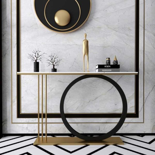 Bàn console ONI mặt đá khung sắt CST052