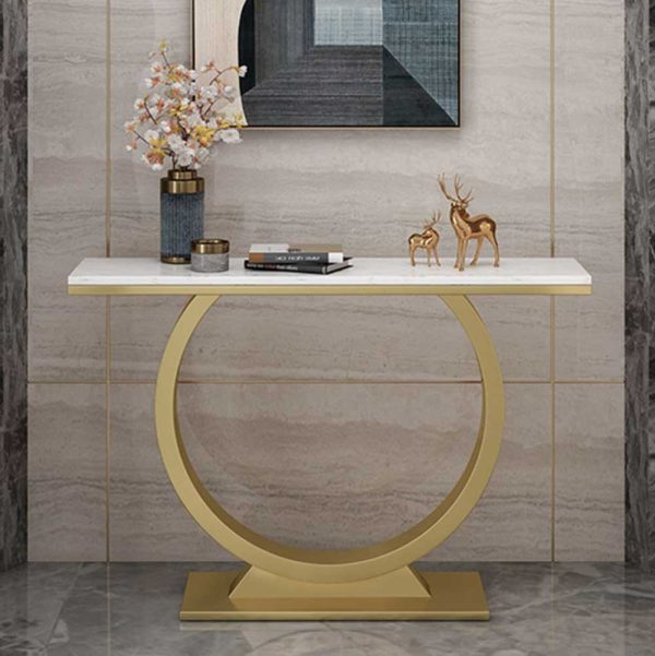 Bàn console OMAN mặt đá khung sắt CST055