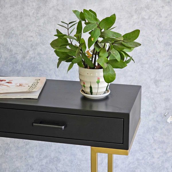 Bàn Console 100x30x85cm gỗ cao su chân sắt CST079