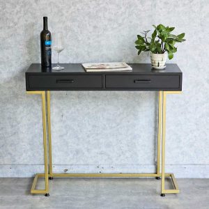 Bàn Console 100x30x85cm gỗ cao su chân sắt CST079