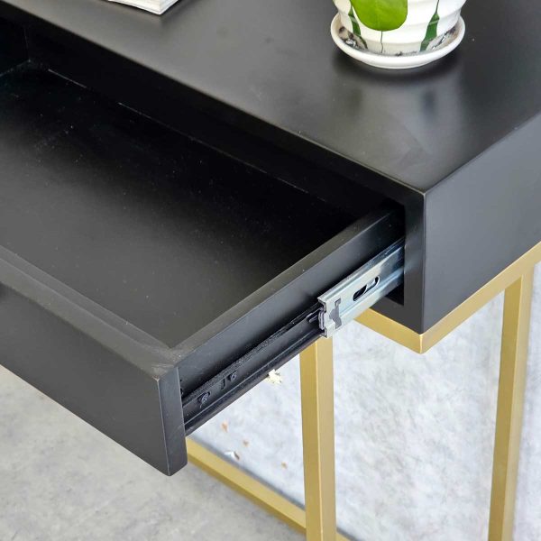 Bàn Console 100x30x85cm gỗ cao su chân sắt CST079