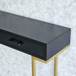 Bàn Console 100x30x85cm gỗ cao su chân sắt CST079