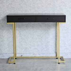 Bàn Console 100x30x85cm gỗ cao su chân sắt CST079