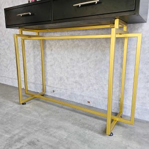 Bàn console có ngăn kéo 100x30x82cm gỗ cao su khung sắt CST074