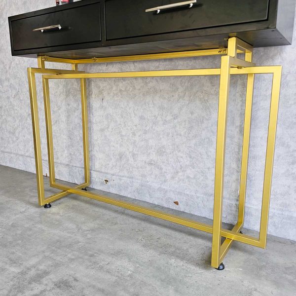Bàn console có ngăn kéo 100x30x82cm gỗ cao su khung sắt CST074