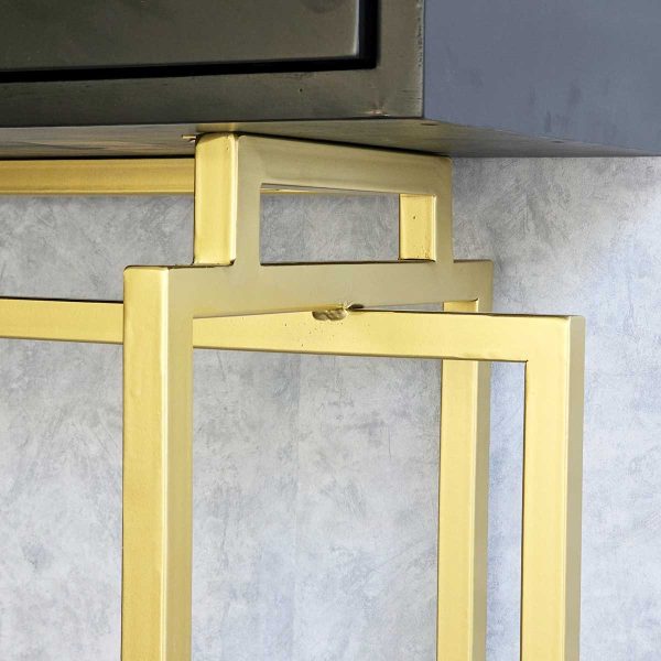 Bàn console có ngăn kéo 100x30x82cm gỗ cao su khung sắt CST074
