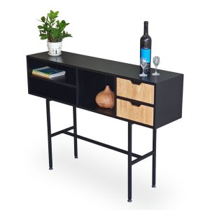 Bàn console 120x30x85cm gỗ cao su chân sắt CST060